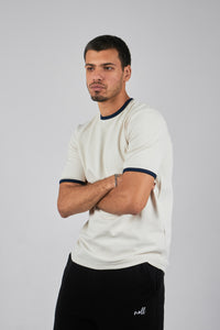 NOLL Ringer Tee – Off White / Navy