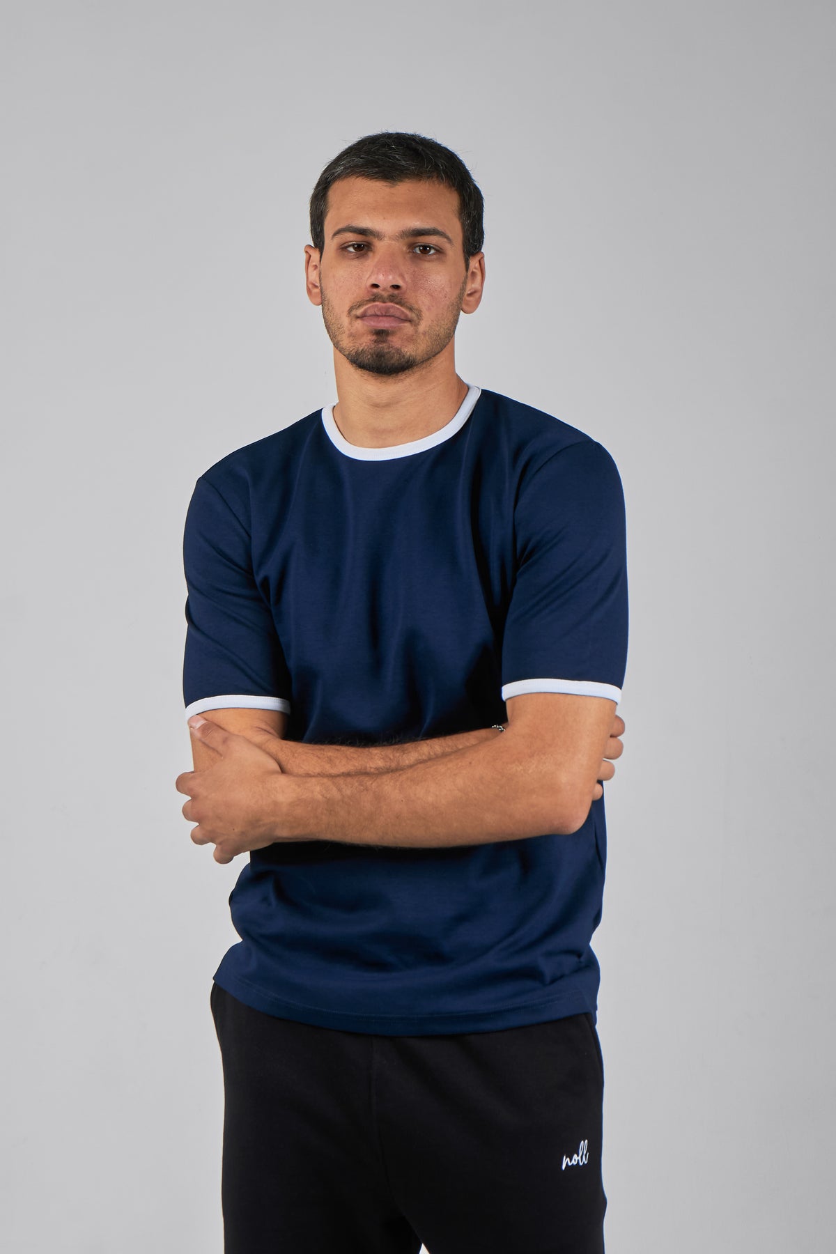 NOLL Ringer Tee – Navy / White
