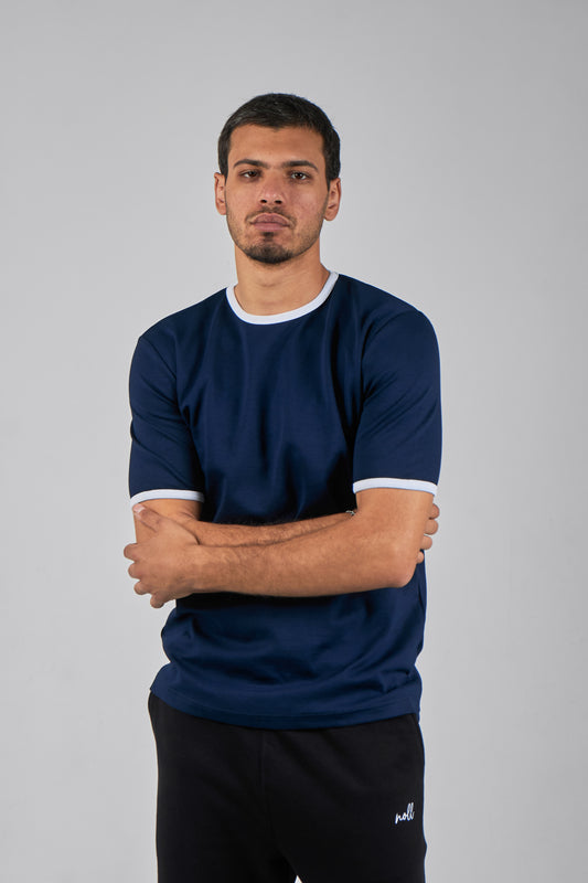 NOLL Ringer Tee – Navy / White