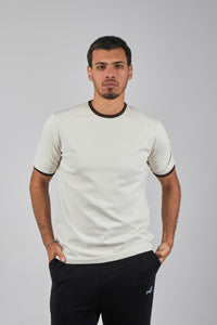 NOLL Ringer Tee – Off White / Brown