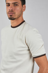 NOLL Ringer Tee – Off White / Brown