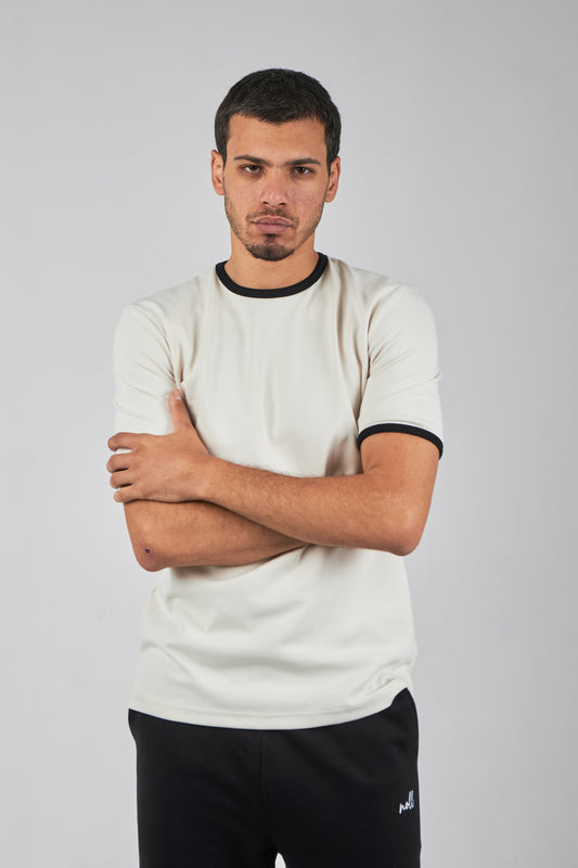 NOLL Ringer Tee – Off White / Black