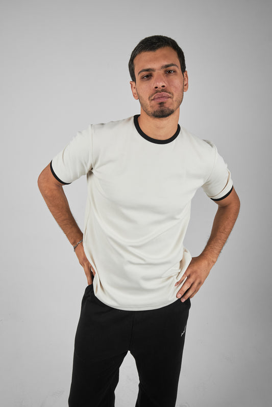 NOLL Ringer Tee – Off White / Black